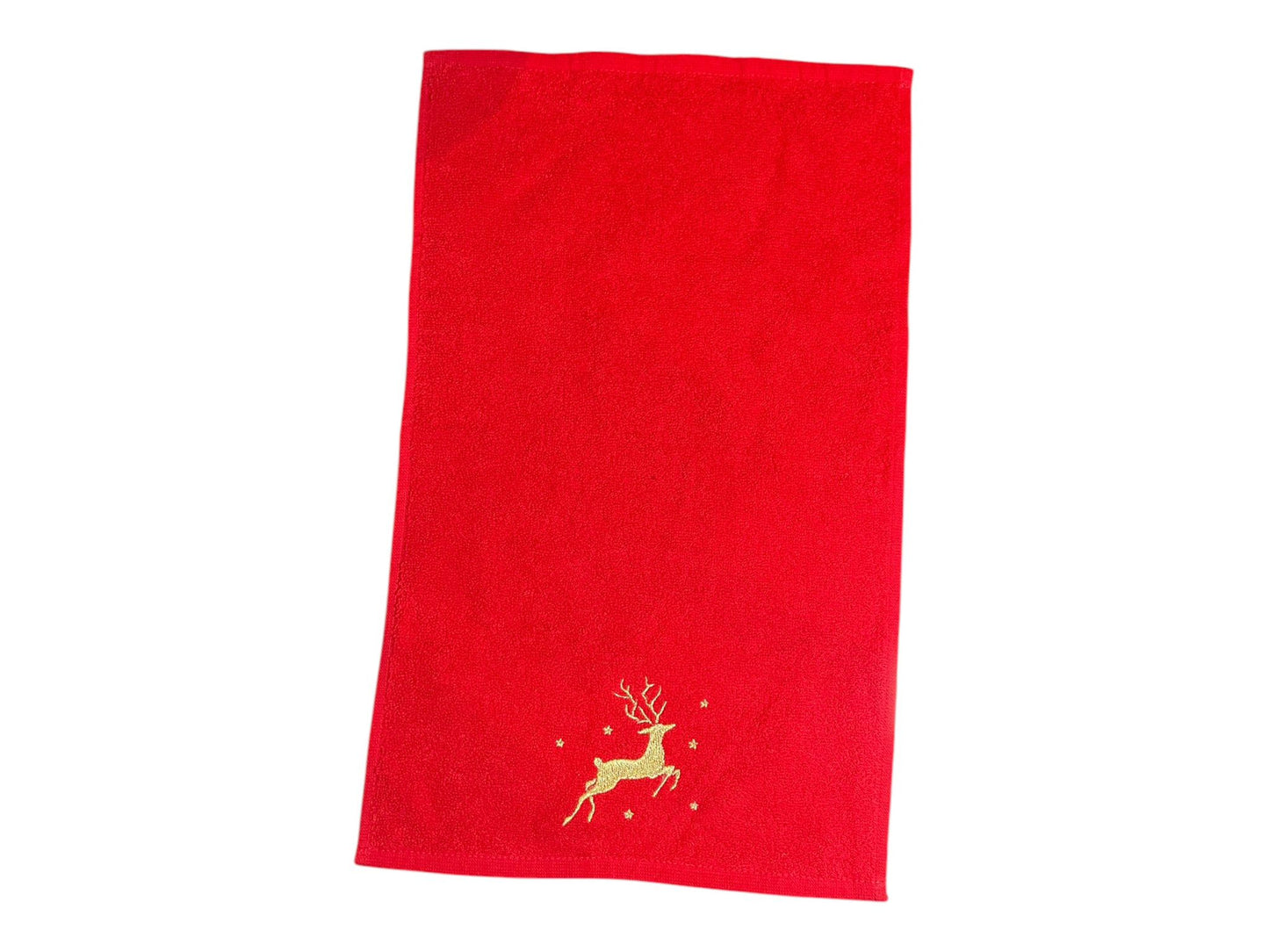 Matris Home Embroidered Christmas Face Towel Hand Made 100% Turkish Cotton 30x50cm - Matris Home England