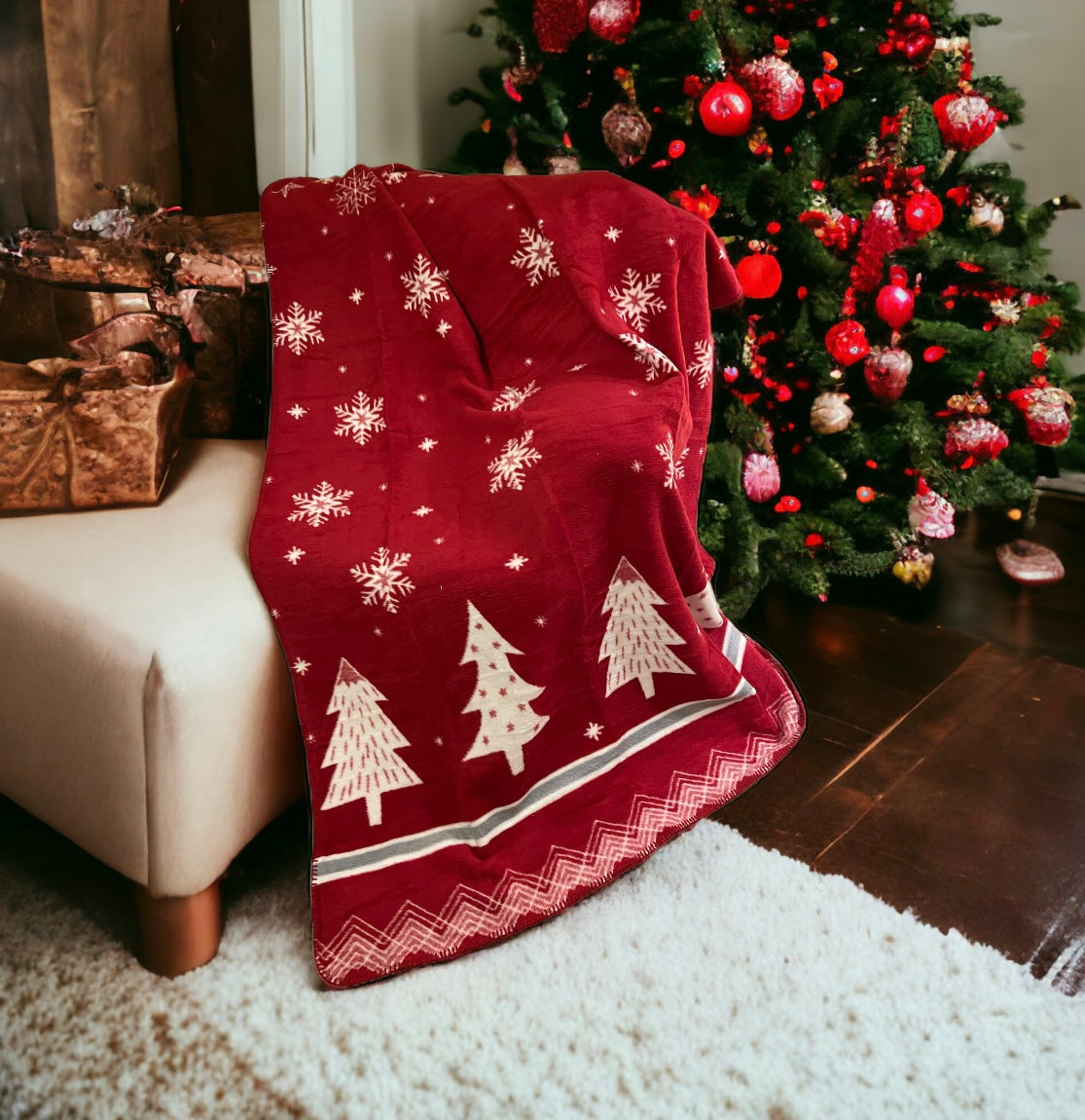 Matris Home Christmas Cotton Blanket/Throw - Matris Home