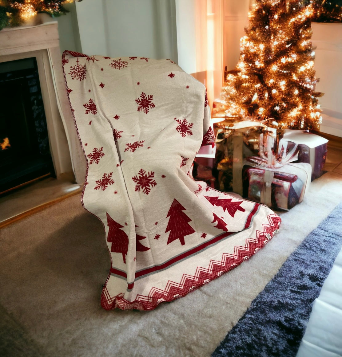 Matris Home Christmas Cotton Blanket/Throw - Matris Home