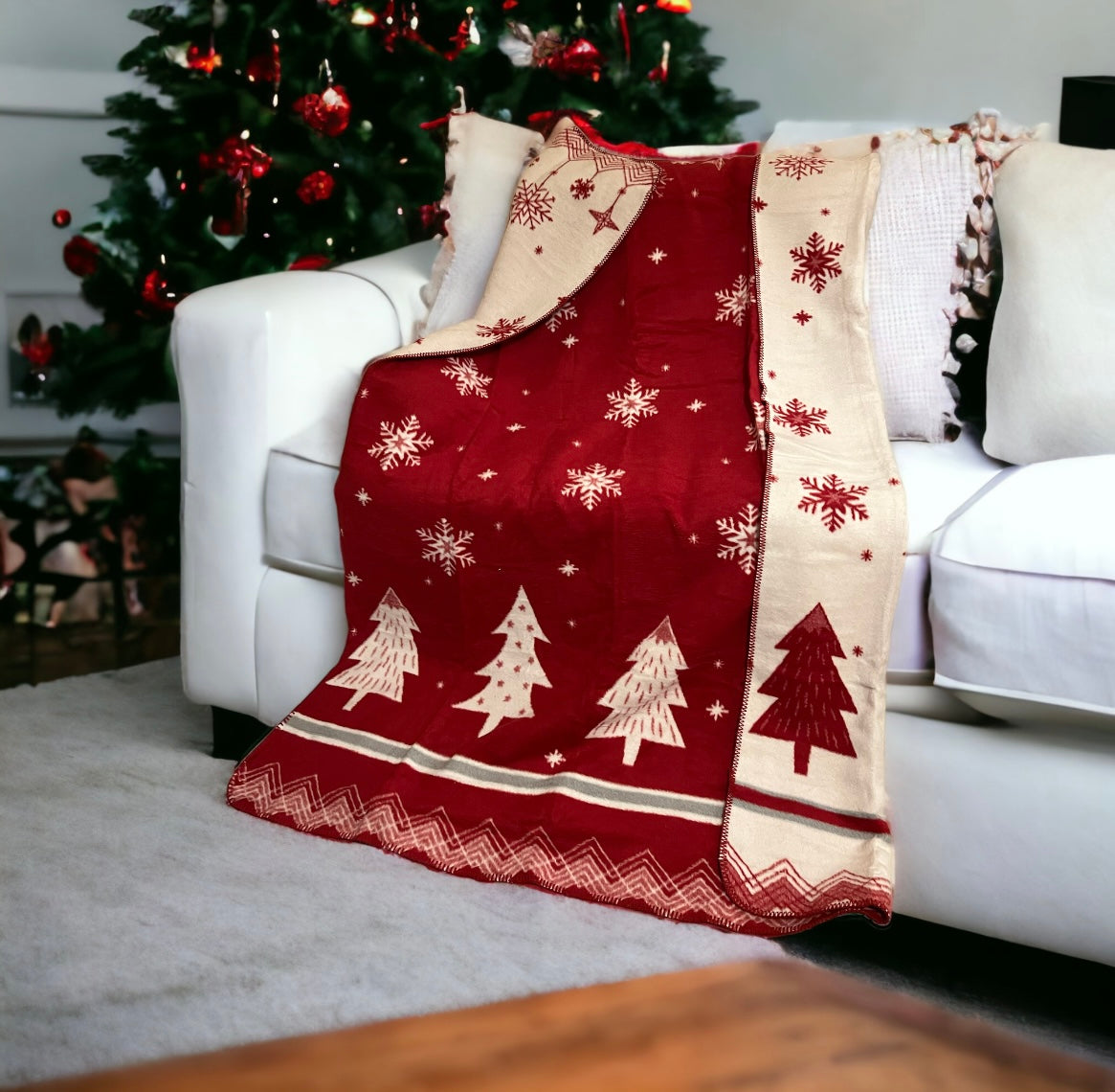Matris Home Christmas Cotton Blanket/Throw - Matris Home